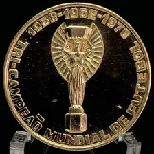 Moeda De Ouro 22 K Maciço Copa Do México 1970 Jules Rimet