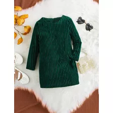 Vestido Bebe Tubinho Veludinho Manga Longa