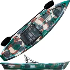 Caiaque Pesca Tuna Pro Hidro2eko Kayak Com Cadeira E Remo Cor Verde Camuflado