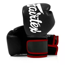 Luva Muay Thai Fairtex Microfibra Punho Alongado Black & Red