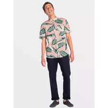 Camisa Detoonator Ss Hombre Rosado Volcom