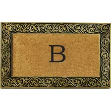 Inicio & Más 10001goldb Prestige Gold Monogram Doormat (letr