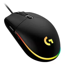 Mouse Gamer Usb Preto Logitech G203 Lightsync Rgb 8000 Dpi