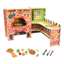 Minha Pizzaria 3d Brinquedo De Madeira Massinhas Montessori
