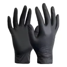 Guantes Descartables Antideslizantes One Glove Color Negro Talle L De Nitrilo X 100 Unidades