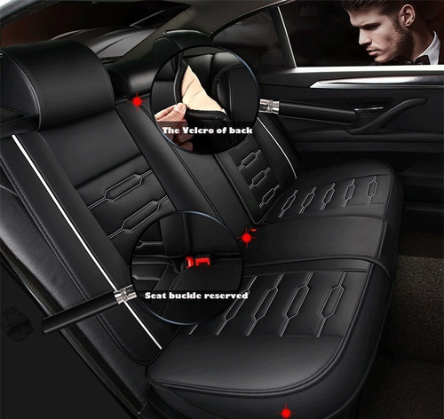 Kit Funda Cubre Asiento Auto Premium Luxury Con 4 Almoadilla Foto 4