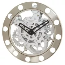  Gear Reloj De Pared, Níquel / Blanc