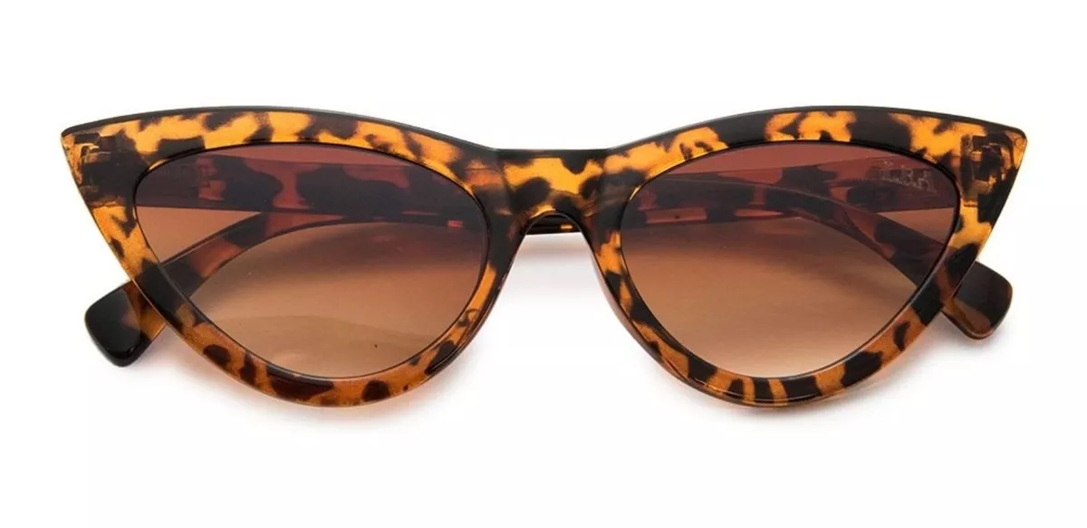 Óculos De Sol Retrô Gatinho Leopardo Blogueira