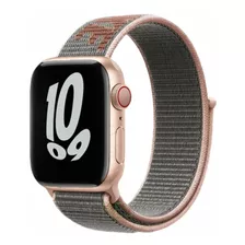 Pulseira Para Apple Watch Nylon Loop Sport Nike Rosa Areia