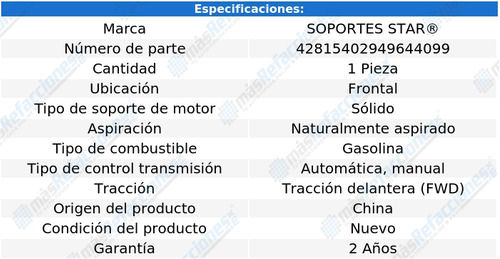 Soporte De Motor Frontal Nissan Sentra Se-r 2005 Dohc 2.5l Foto 2