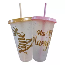 150 Vaso Reusable Personalizado Con Popote, 24 Oz Mis Xv