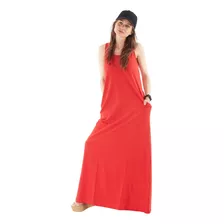 Maxivestidos Mujer Largo Algodon Sin Mangas Casual Verano 