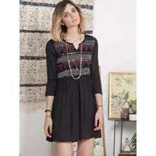 Vestido Rapsodia Nuevo Con Etiqueta, Negro Bordado