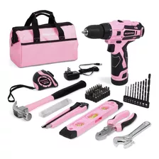 Taladro Inalámbrico Rosa Workpro De 12 V Y Kit De Herramient