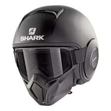 Capacete Street Shark Drak Dark Blank Preto Fosco Masculino