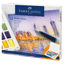 Acuarelas Faber Castell Estuche Portátil Con 24 Colores