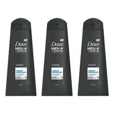 Kit 3 Shampoos Dove Men+care Limpeza Refrescante 400ml