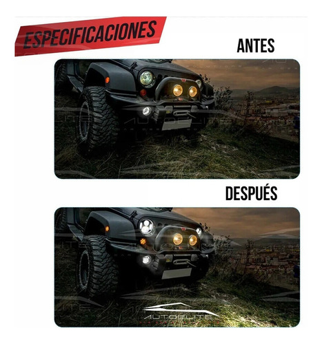 * Faros Led Jeep Jk Ojos De ngel Wrangler Sahara Rubicn Foto 3