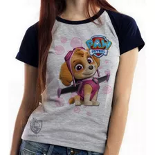 Blusa Baby Look Patrulha Canina Skie Cachorro Cão Dog