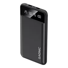 Cargador Portátil Gadnic Power Bank 10000 Mah Display Color Negro