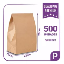 Sacos Kraft Liso Sem Impressão Sos 500unid - P (22x12x28)