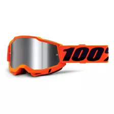 Óculos 100% Accuri2 Orange Motocross Off Road Lj Cor Da Armação Laranja Neon Cor Da Lente Lente Espelhado Silver