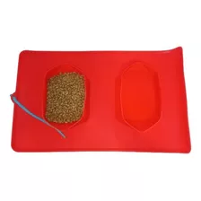 Comedouro E Bebedouro Pet Em Silicone-portátil /para Viagem Cor Vermelho