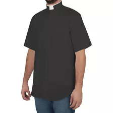 Camisa Clerical Romana Para Padres Passa Facil- Ref 233