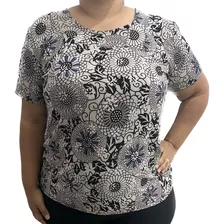 Kit 3 Blusinha Plus Size Feminina Confortável Para Senhoras