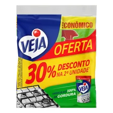 Kit Limpador Desengordurante Cozinha Limão Refil 2 Unidades 400ml Veja