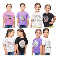 Kit 10 Blusas Infantil Camiseta Feminina Atacado Lote Menina