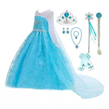 Disfraz Talla 7-8 Para Niñas De Princesa Elsa Con