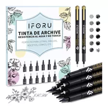  Estilografos Fineliner Lettering Manga Bosquejo Iforu 12pcs