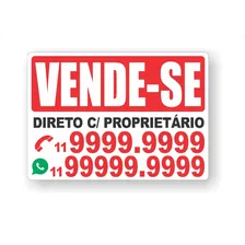 Placa Vende-se Ou Aluga-se Pvc 2mm Adesivada 50cm X 40cm