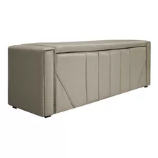 Calçadeira Baú Casal Minsk P02 140 Cm Para Cama Box Suede