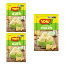 Pó Para O Preparo De Sorvete Yoki Abacaxi Kit Com 3 X 150g