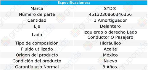 Amortiguador Hid Del Izq/der Syd Renault Logan 15 A 19 Foto 2