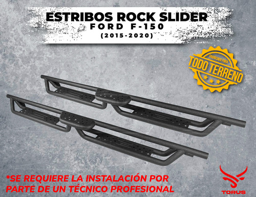 Estribos F150 Ford Doble Cabina 2015-2020 Rock Slider Torus Foto 2