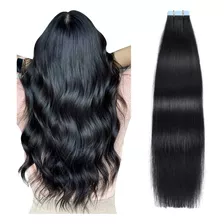 Cabelo Humano Megahair Fita Adesiva Castanho 70cm - 10 Peças