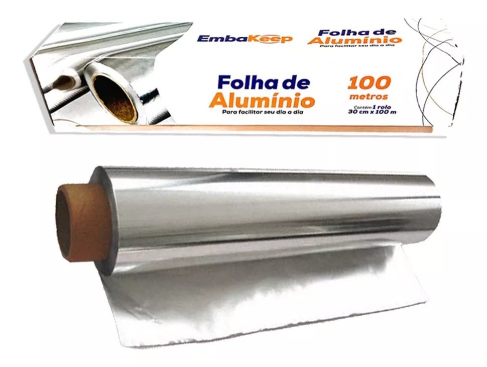 Rolo Papel Alumínio - Bobina 30cm X 100m - Melhor Qualidade!