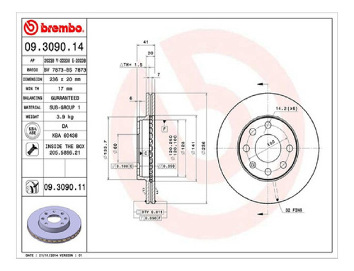 Disco Delantero Chevrolet Chevy Comfort 2004 Al 2010 Brembo Foto 2