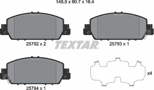 Balatas Delanteras Textar Acura Rdx 2013 2014 2015 2016  Foto 6