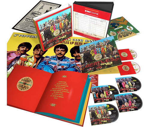 Box The Beatles - Sgt Peppers Super Deluxe 4 Cds Blu-ray Dvd