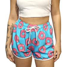 Short Feminino Moda Praia Estampado Bermuda De Praia 