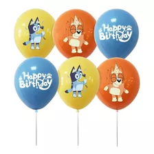 Pack Globos Bluey Perrito Disney Jr Fiestas Cumpleaños