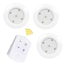 Lampara Luz Led 3 Pzs + Control Remoto Inalambrica Adherible