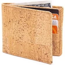 Mb Cork Corcho Natural Hombres Cartera Eco Negro Marrón