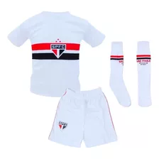 Uniforme São Paulo Infantil Branco Kit Com 3 Pçs Oficial