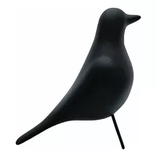 Estátua Decorativa Pássaro Eames Bird Preto Sala Escritório