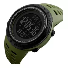 Relógio De Pulso Skmei 1251 Digital Para Homem Verde-musgo